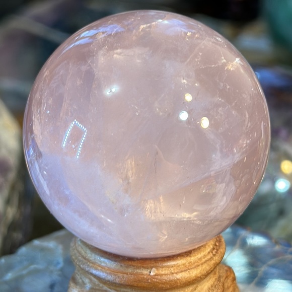 🔥SALE🔥 Star Rose Quartz Sphere! Watch The Video! Sparkles And A Rainbow! - Picture 6 of 12